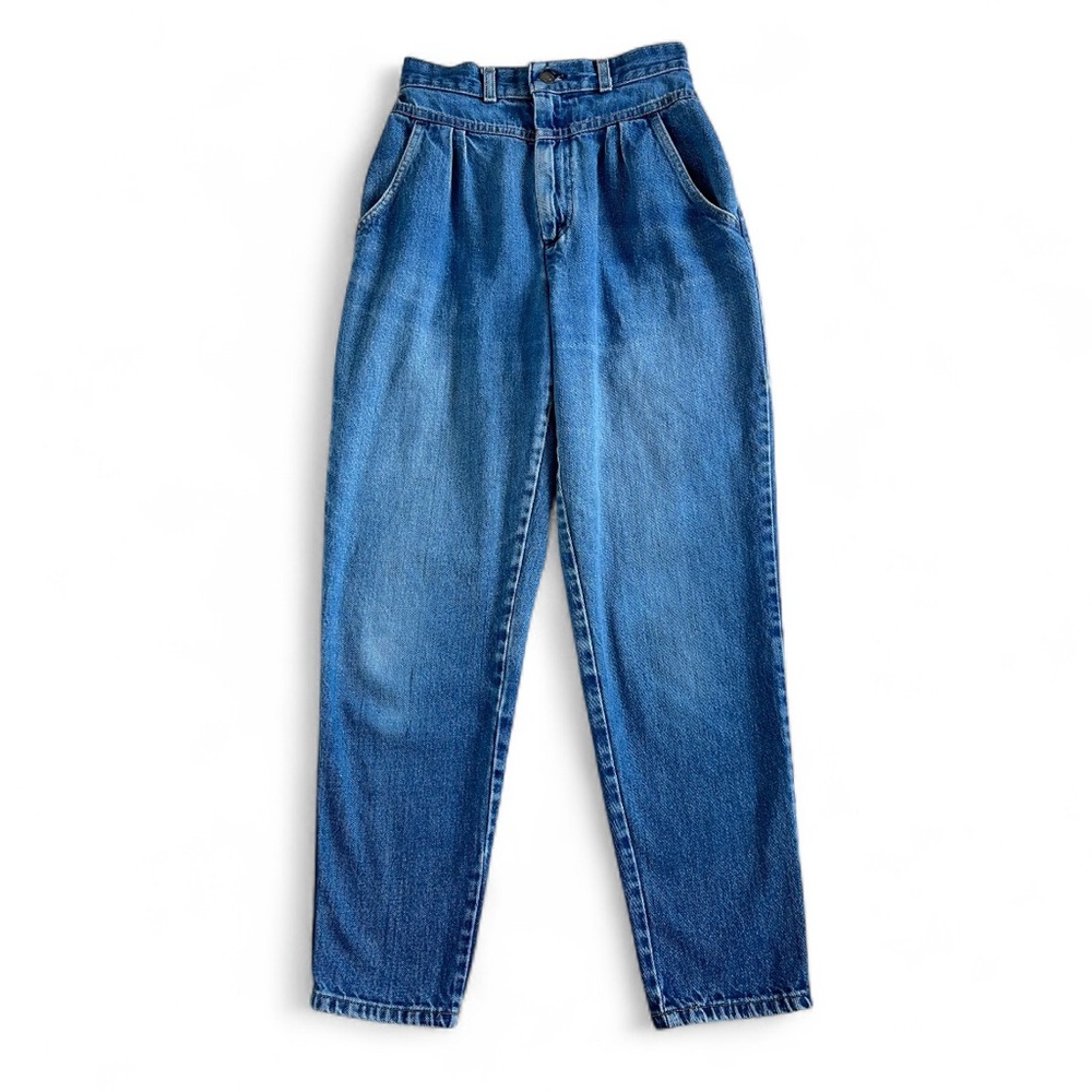 Vintage 80s 90s Levi's Levis High Rise Pleated Jeans Blue Light Medium Wash 24